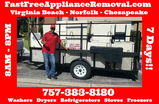 free appliance removal Virginia Beach Norfolk Chesapeake