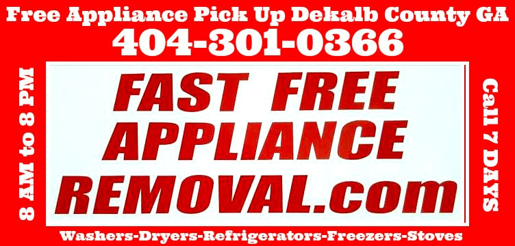 free appliance removal Dekalb County Georgia