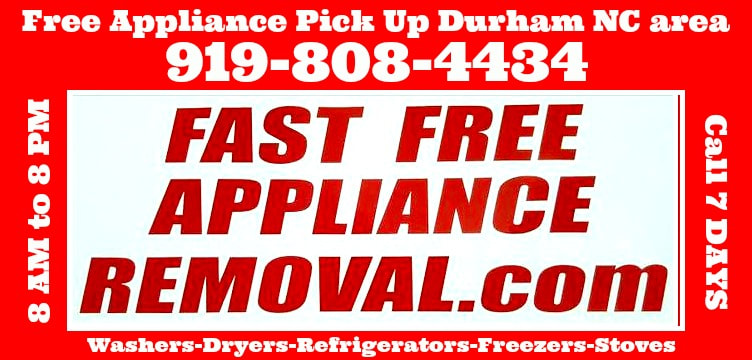 free appliance pick up Durham North Carolina