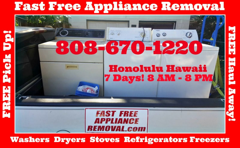 free washer dryer pick up Honolulu Hawaii